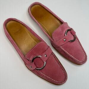 Coach Women’s Pink Suede Mule Slides